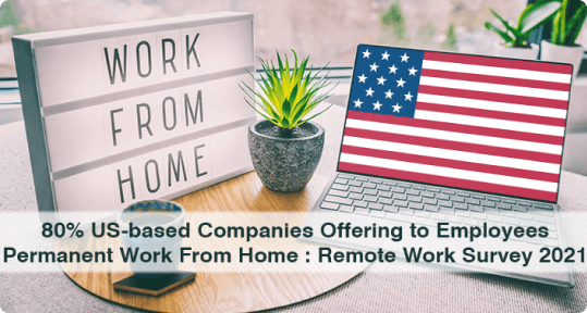 80% US-based Companies Offering to Employees Permanent Work From Home : Remote Work Survey 2021