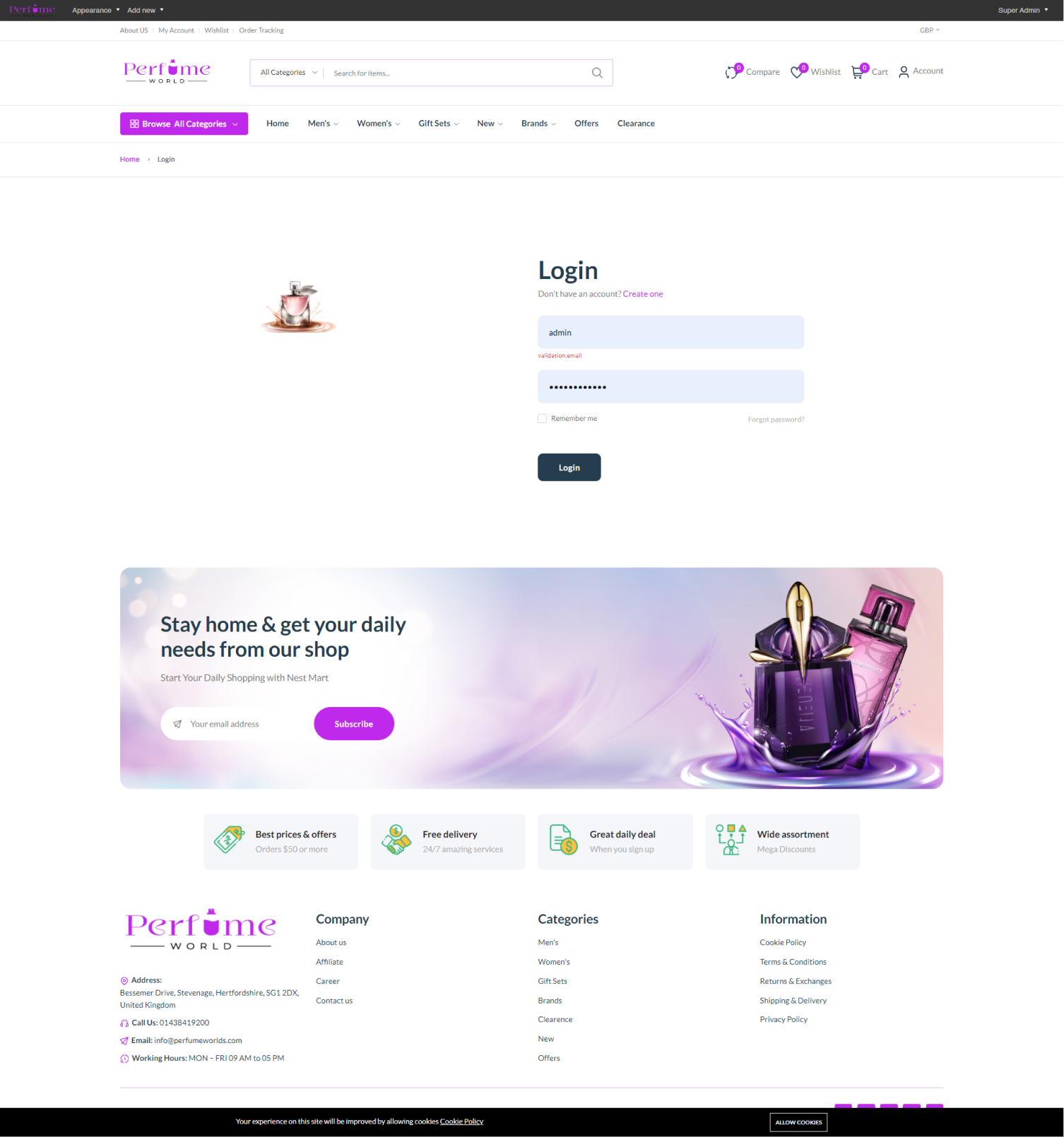 PDP - Login Page