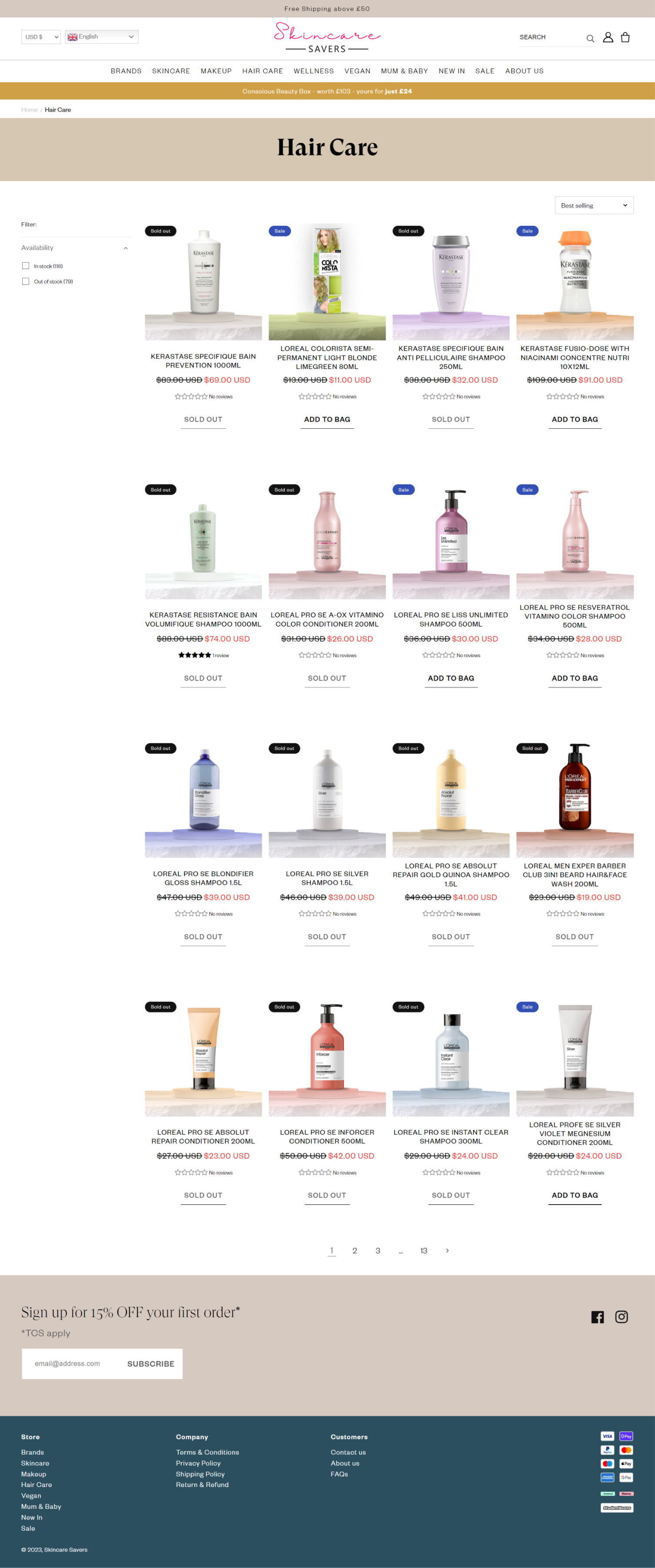 PDP - Hair Care List