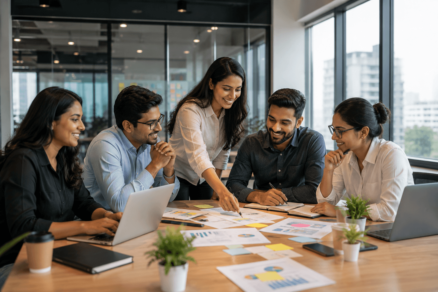 Collaborative Tech Team and Supportive Workspace at Skywave Info Solutions