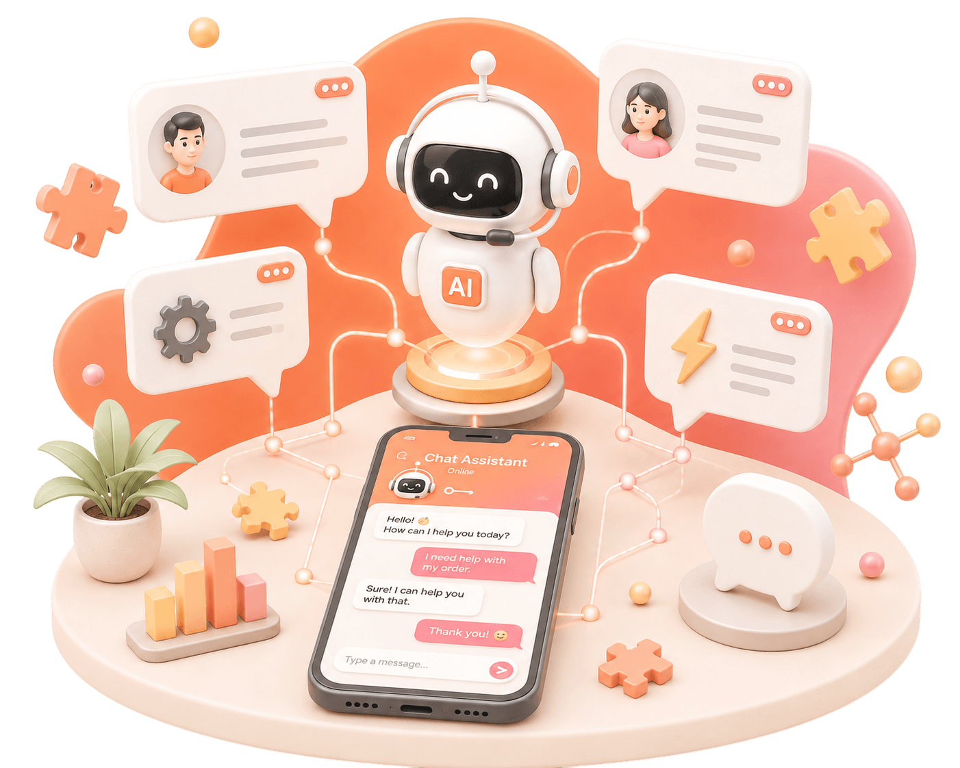 AI chatbot development for automated customer support and lead engagement