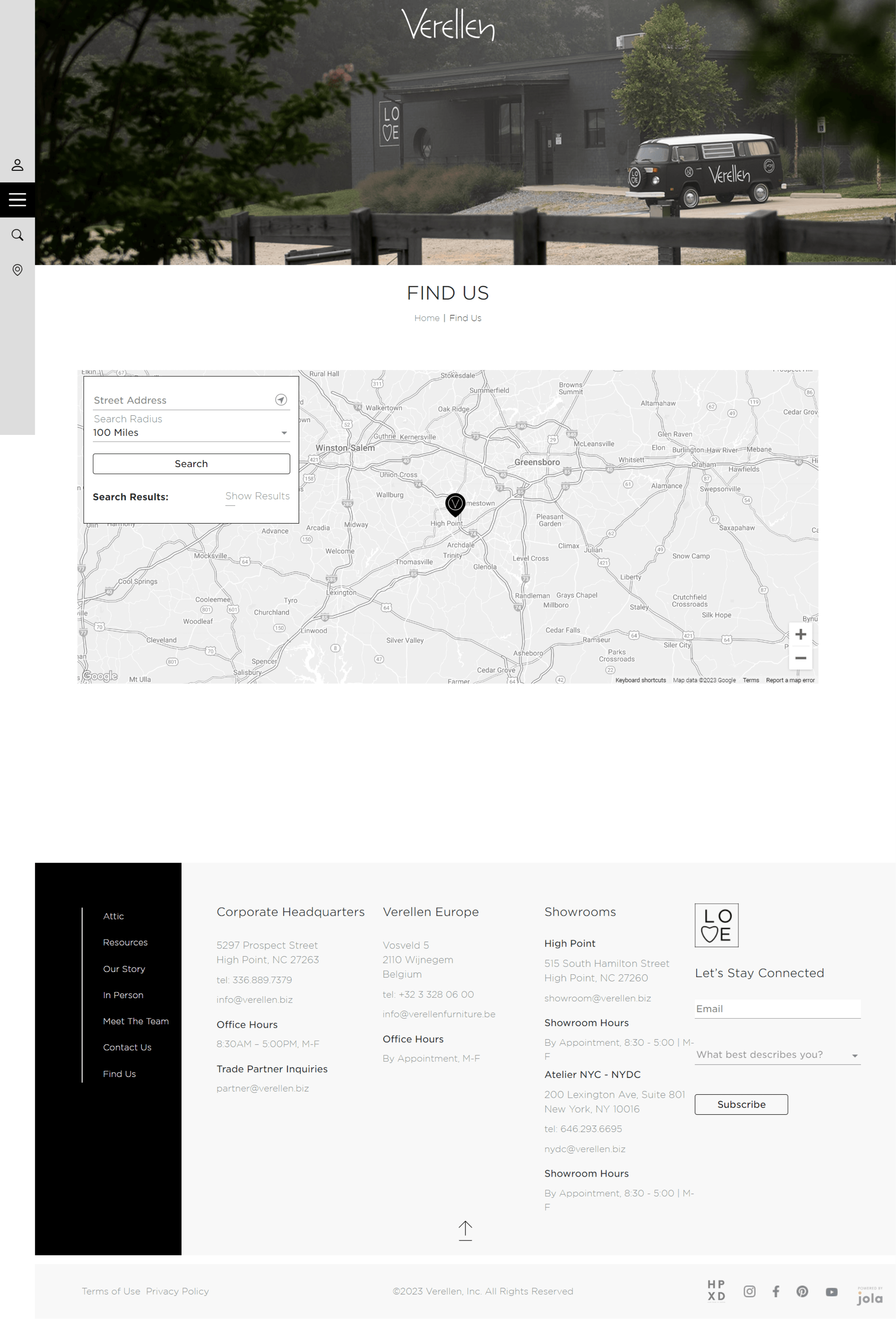 PDP - Find Us Page