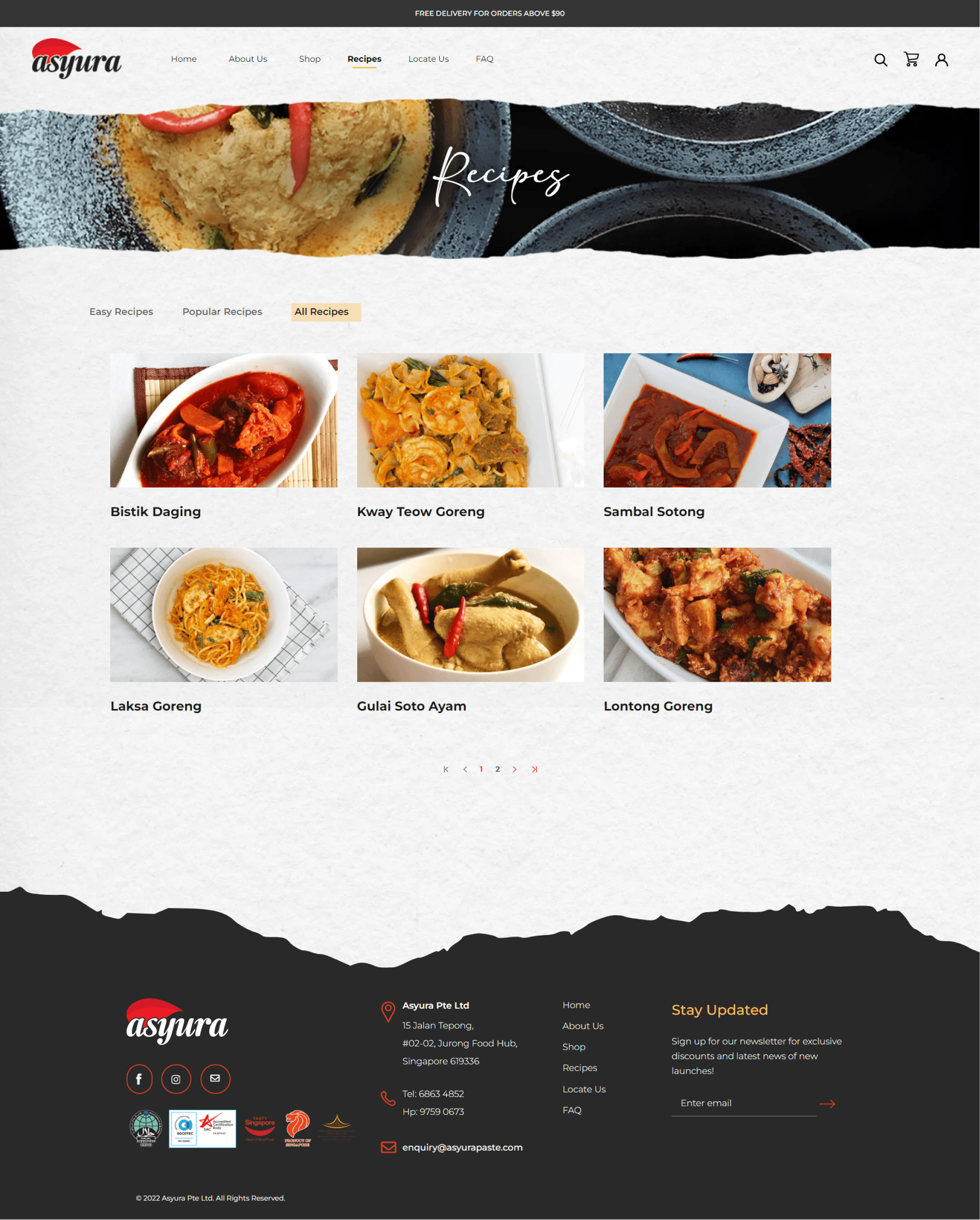 PDP - Recipes Page